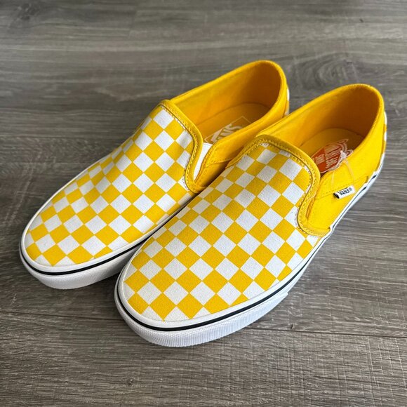 Vans Shoes - NWOB Vans Checker Board Asher Bright Yellow Slip On Skate Shoe Women Size 9